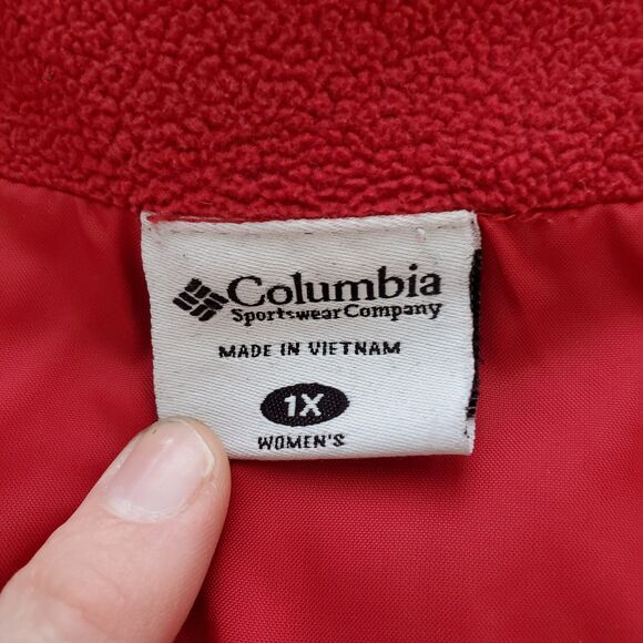 Columbia Plus Size Red Quilted Fleece Vest - Picture 7 of 9